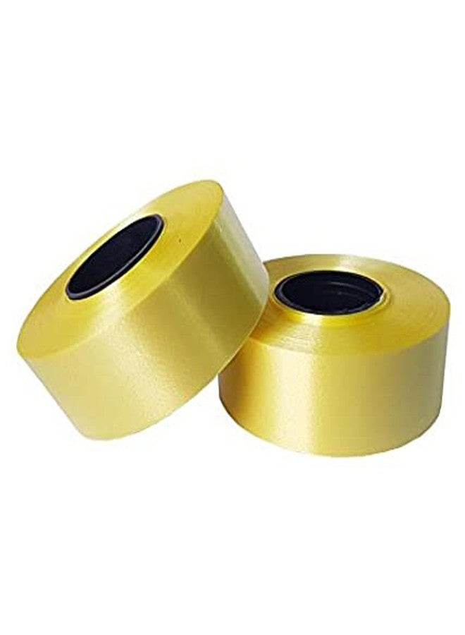 3A Featuretail Multipurpose Plastic Curly Ribbon for Bow Making, Decoration, Gift Packing, DIY Art & Craft (1Inch X 25Mtr Roll) (Golden, 2 Roll) - Image 2